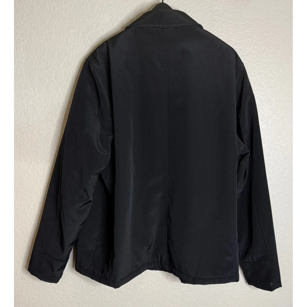 Kenneth Cole Reaction Mens XXL Jacket Black Full Zip Lightweight Minimalist